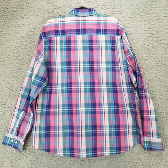 Crown & Ivy Shirt Mens XL Multicolor Plaid Long Sleeve Button Up Classic NWT - Picture 11 of 12